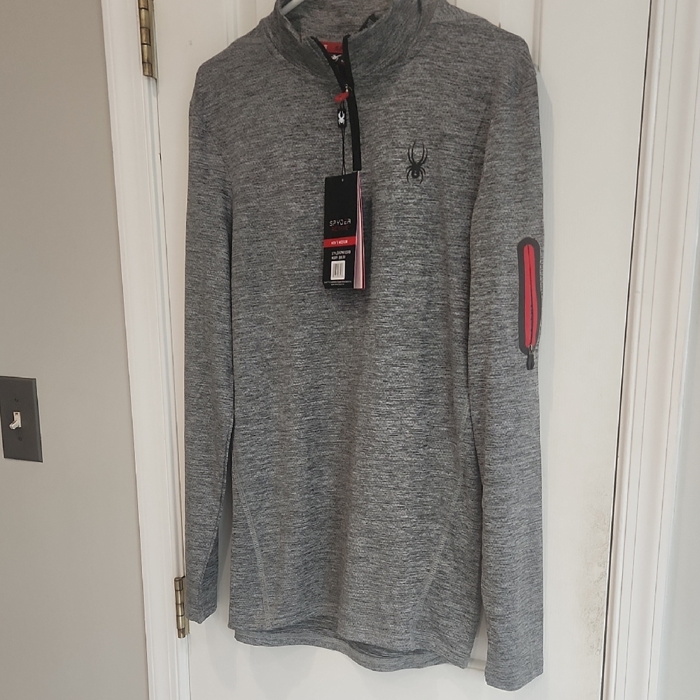 Spyder Heather Gray Pullover with Red Accent
